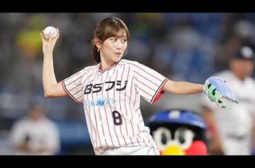 白ショーパンで豪快足上げ　ポニテになった美人アナに興奮…神宮熱狂のゆるふわ投球