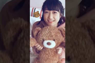 Miyutan playing with her teddy bear 🐻💙 #久保田未夢 #MiyuKubota