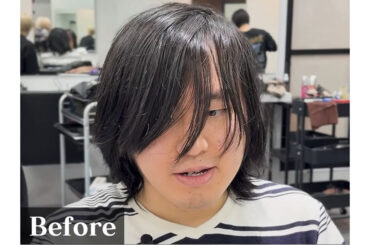 伸び切った髪で目元が隠れている男性（スクリーンショット）