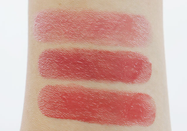 CANMAKE　ラスターヴェールルージュ　3色　腕に付けて発色確認
