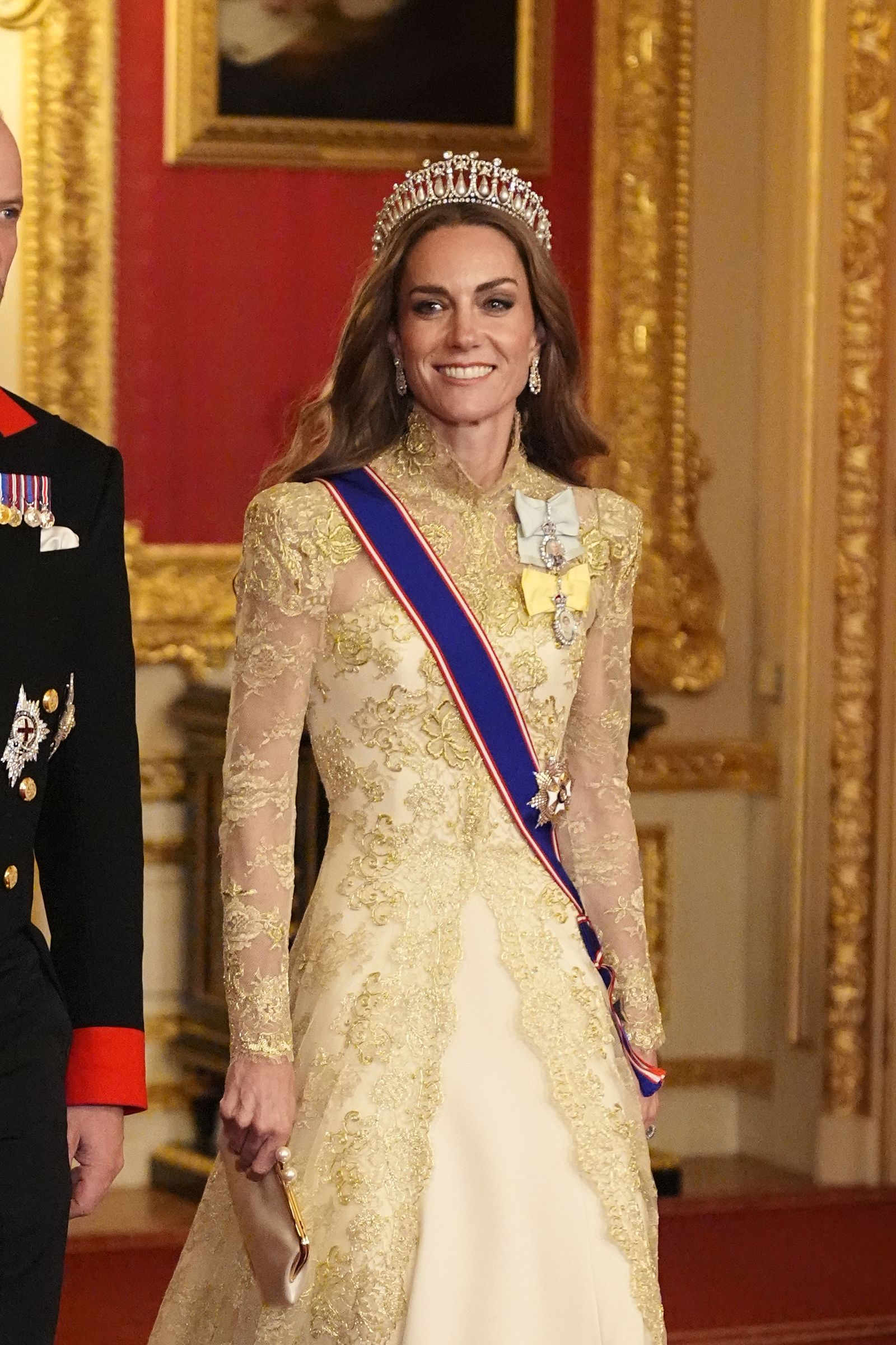 キャサリン妃 WINDSOR ENGLAND  SEPTEMBER 17 Catherine Princess of Wales arrives for the State Banquet hosted by King Charles...