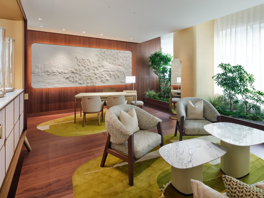 「カルティエ 銀座4丁目ブティック」の4階のサロン