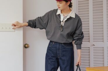 ワイドデニムに秋色を添えた、ノスタルジックなボーイスタイル。【FUDGE 10月号連動企画 – 濃紺デニムがあれば。| DAY9 】 | FUDGE FRIEND | ファッション