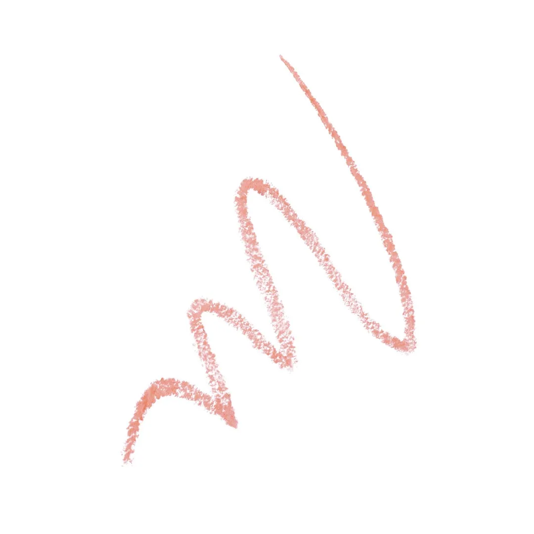 白い背景に、ピンク色の線が描かれた画像です。線は波打っており、筆で描かれたような質感があります。