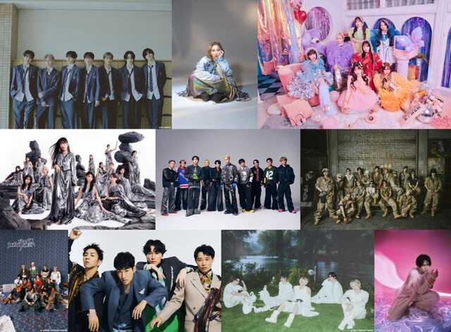 （上段左から）aoen、家入レオ、CANDY TUNE（中段左から）櫻坂46、THE JET BOY BANGERZ、THE RAMPAGE（下段左から）JO1、s**t kingz、TOMORROW X TOGETHER、中島健人（提供写真）