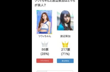 ツウィちゃんと渡辺梨加はどっちが美人？【投票結果】 #Shorts