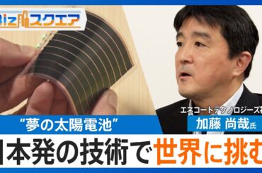 車の屋根からスマホまで 設置場所を選ばない“夢の太陽電池”「ペロブスカイト太陽電池」 日本発の技術で世界に挑め！【Bizスクエア】