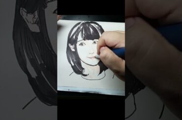Last but not least, sketching Hata Sawako, the cute voice behind Wakamiya Eve, Pasupare's keys.