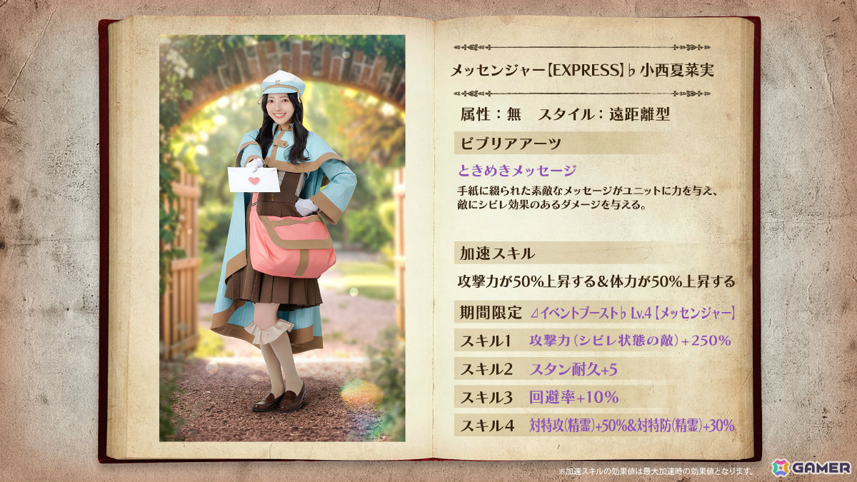 「ひな図書」小西夏菜実さんの★4メンバーカードが報酬のイベント「サークル対抗戦 衣装デザインコンテスト～メッセンジャー～」が開催！の画像