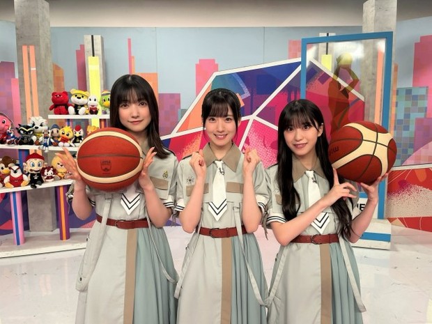 NHK BS『熱血バスケ』応援隊に加入した（左から）大園玲、石森璃花、村井優（C）NHK