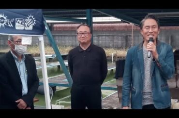 ⑴午前は葛飾愛魚会品評会で来賓挨拶 ⑵午後はライブステージでギター弾き語り⑶昨夜はキャリア45年のバドミントン