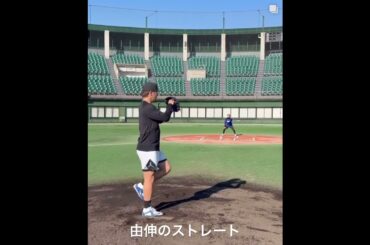 山本由伸のストレートは銃声が鳴ります　#山本由伸　#ドジャース　#自主トレ