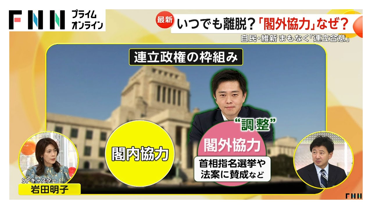 自民・維新なぜ「閣外協力」目的は政策実現…「行き詰まったら離脱するのでは」と自民議員の見方も 自民・維新なぜ「閣外協力」目的は政策実現…「行き詰まったら離脱するのでは」と自民議員の見方も