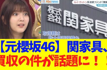 【元櫻坂46】関家具、買収の件が話題に！！