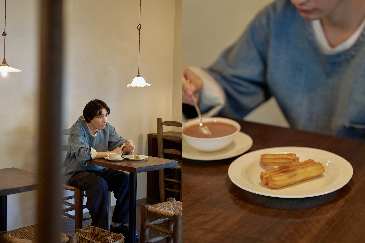 ユースオブザウォーターの洋服を着た男性モデル