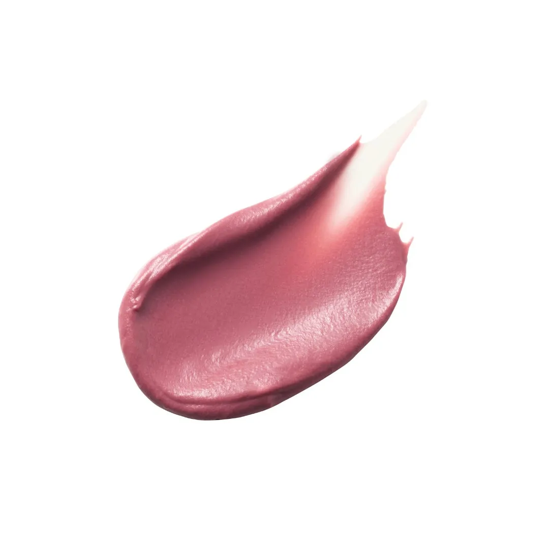 ピンク色の化粧品の塗り跡のクローズアップ