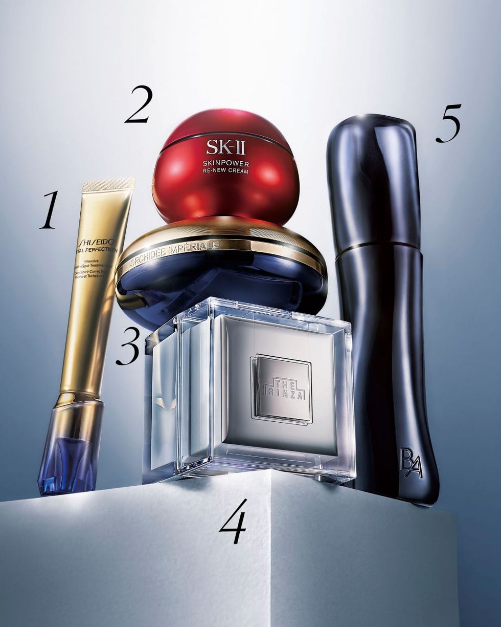 display of skincare and beauty products on a pedestal display of skincare and beauty products on a pedestal