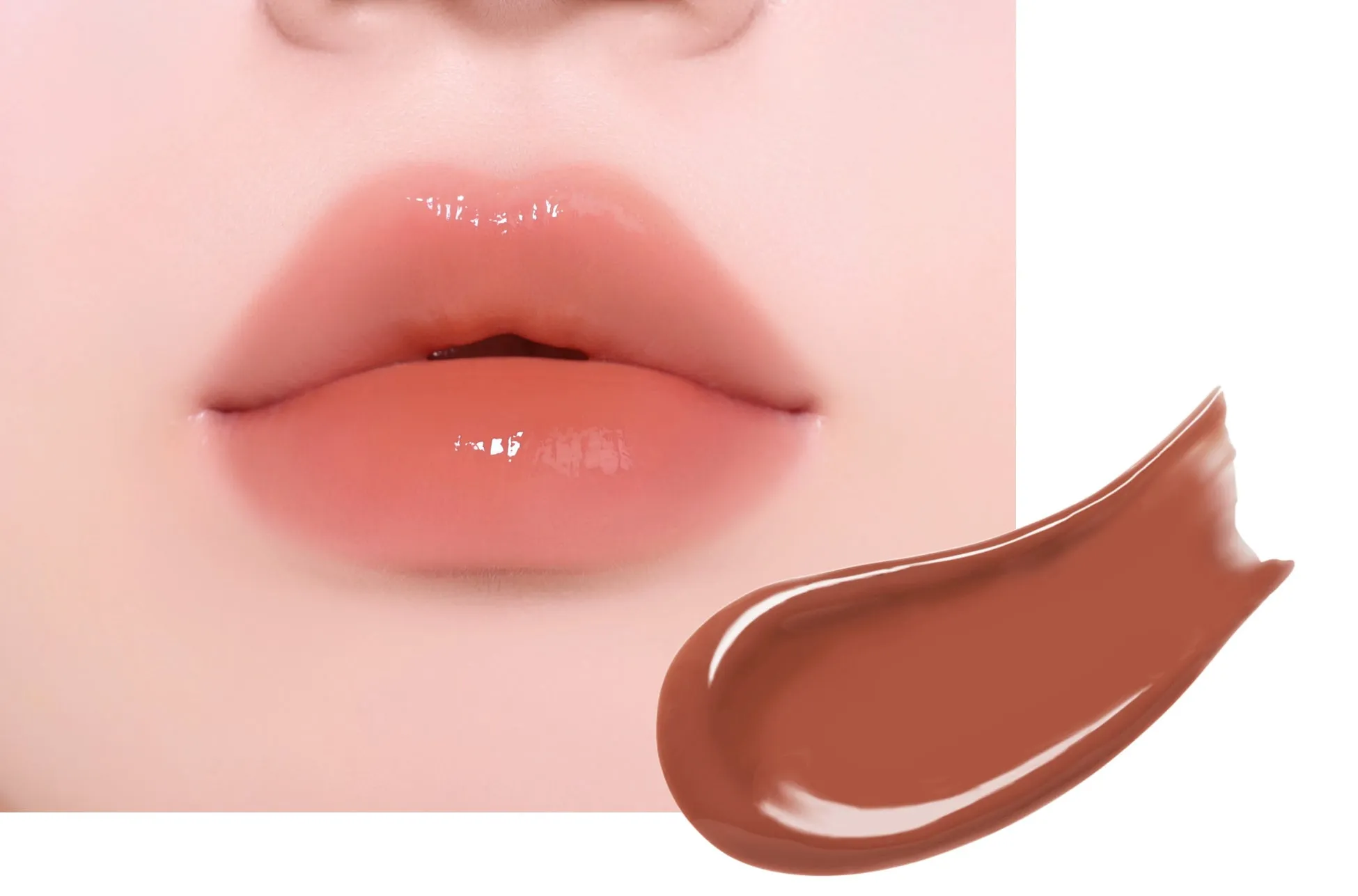 唇に塗られたリップグロスのクローズアップ写真