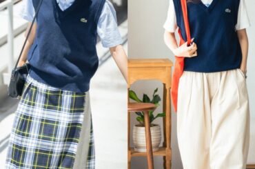 Tシャツとニットベストは相思相愛。ポカポカな秋晴れの日に着回したいコーデ2選【FUDGE FRIEND おしゃれさんの毎日コーディネート｜UMI】 | FUDGE FRIEND | ファッション