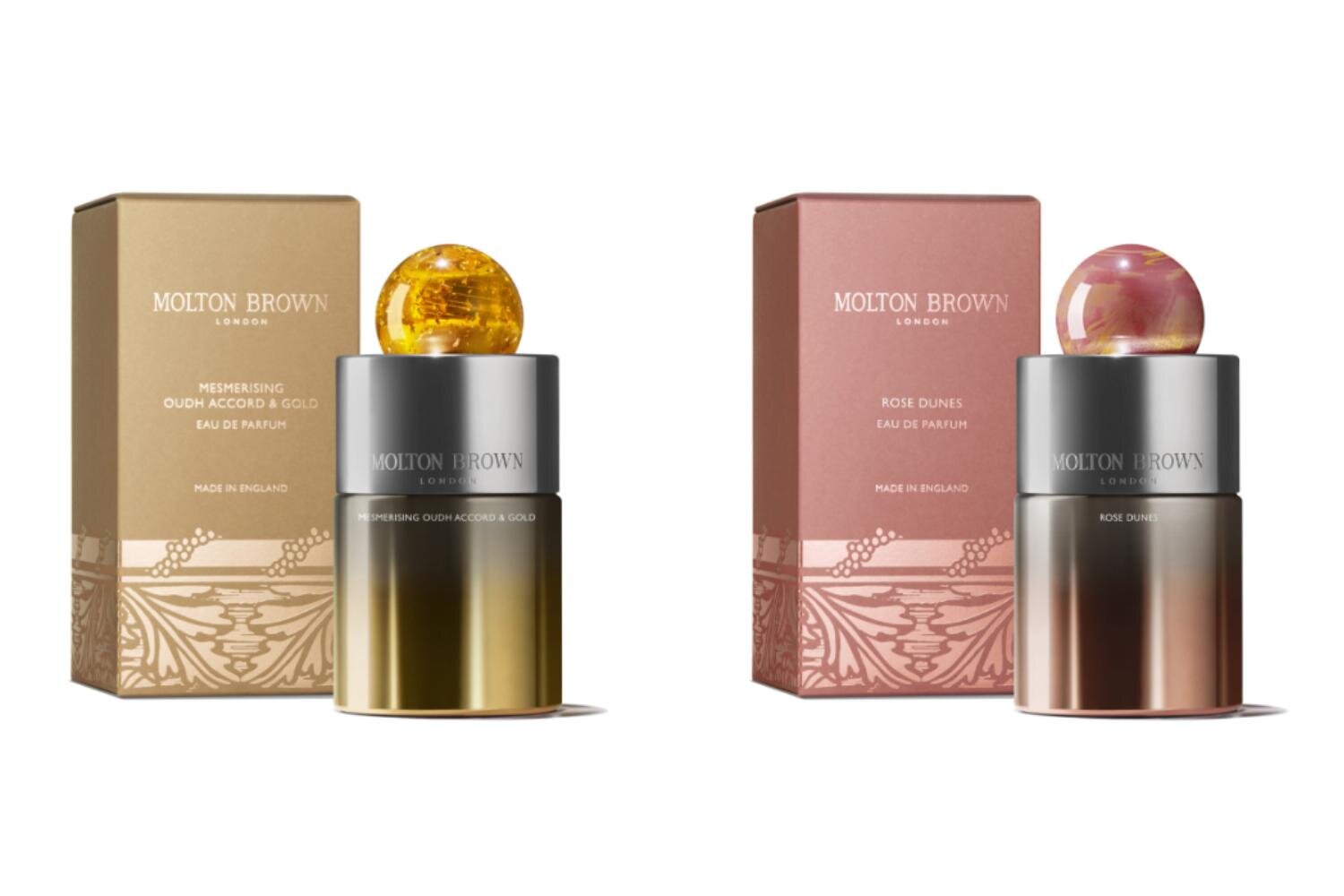 (左から)ウード・アコード＆ゴールド オードパルファン 限定デザイン 100mL 32,120円＜限定品＞ ローズデューン オードパルファン 限定デザイン 100mL 32,120円＜限定品＞