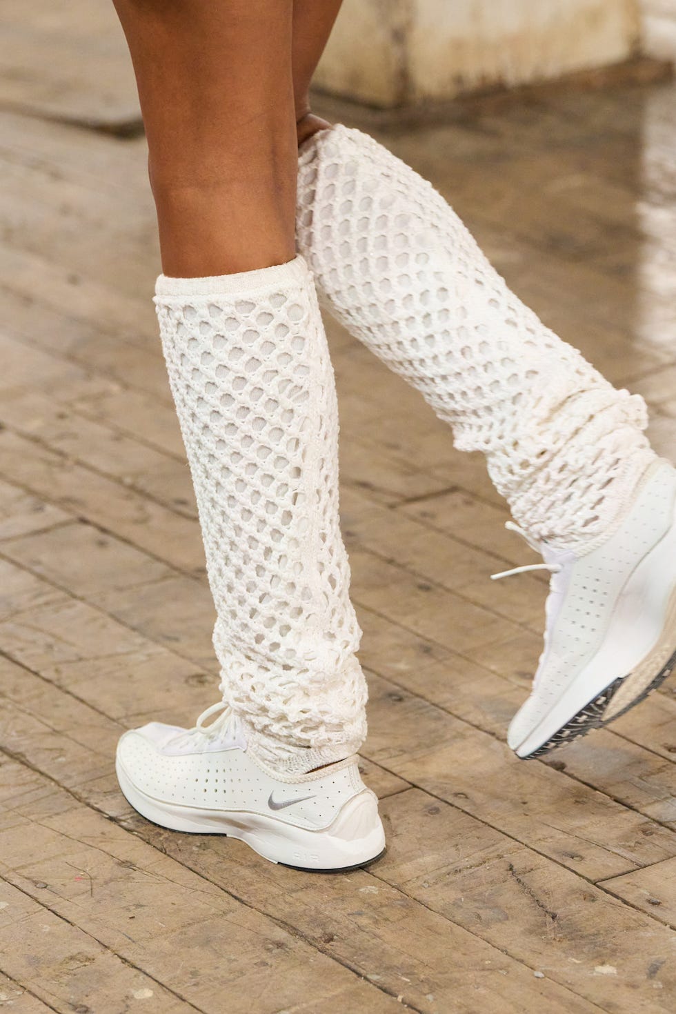 footwear and leg warmers display