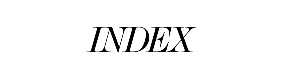 title index with stylized typography