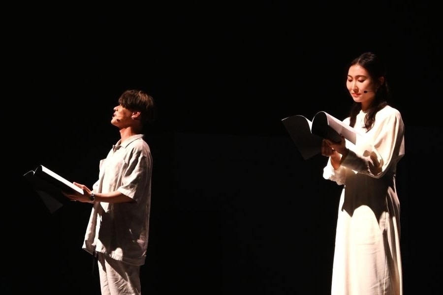 ゲストの声優・神尾晋一郎と若山詩音による熱のこもった怪談の朗読（9月9日／大阪・関西万博）