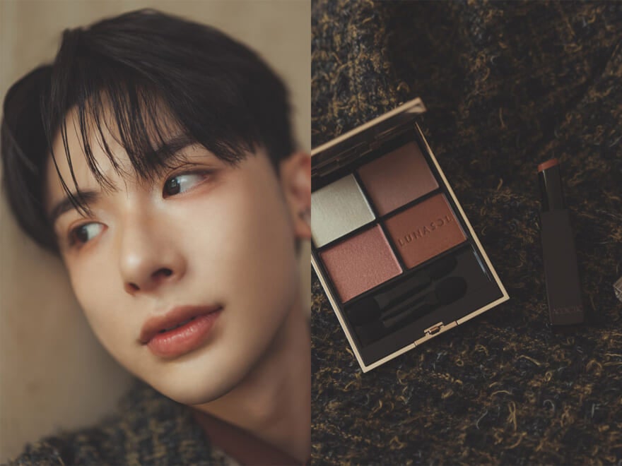 秋のブラウンコーデと男子メイクのマッチング。よしあきがまとう、２ルックのスモーキーカラー