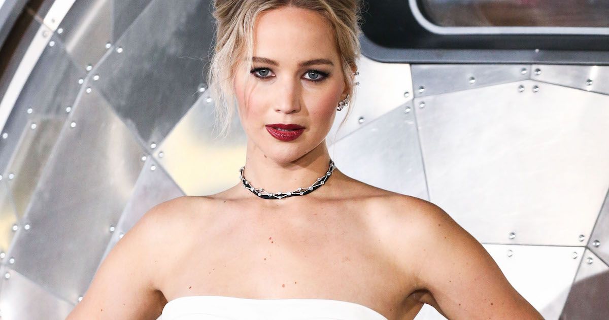 Actress Jennifer Lawrence arrives at the World Premiere Of Columbia Pictures 'Passengers' held at the Regency Village...