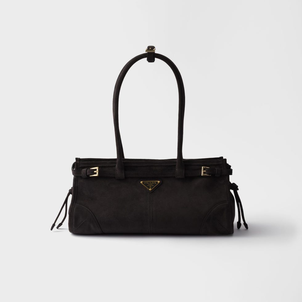 “プラダ ボニー” ミディアム スエード ハンドバッグ