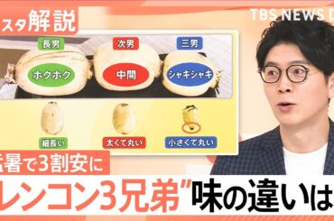 猛暑で豊作「レンコン」がお手頃価格に！部位で変わる「3兄弟」の味・食感とおすすめレシピ【Nスタ解説】｜TBS NEWS DIG