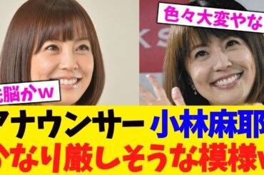 アナウンサー 小林麻耶,かなり厳しそうな模様ｗ【2chまとめ】【2chスレ】【5chスレ】