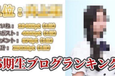 【乃木坂46】5期生ブログランキング！圧倒的1位はあのメンバー？！