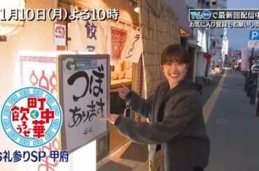 TVer配信中「町中華で飲ろうぜ」11/10(月)後半もお礼参りSP・甲府編！樋口日奈が甲府の町中華へ…“つぼ”や馬もつ煮込みなど地元の名物を味わう！