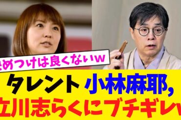 タレント 小林麻耶, 立川志らくにブチギレw【2chまとめ】【2chスレ】【5chスレ】