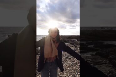 初日の出は見ましたか? #japan#japangirl#fashion#reels#日の出#ジャケット#マフラー#ラルフローレ5#ミディアム#清井咲希#スターダストプロモーション