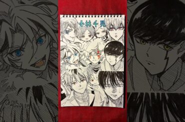 CV:小林千晃の演じたキャラ10選描いてみた！！！#drawing #drawingchallenge #一発描き #声優 #小林千晃