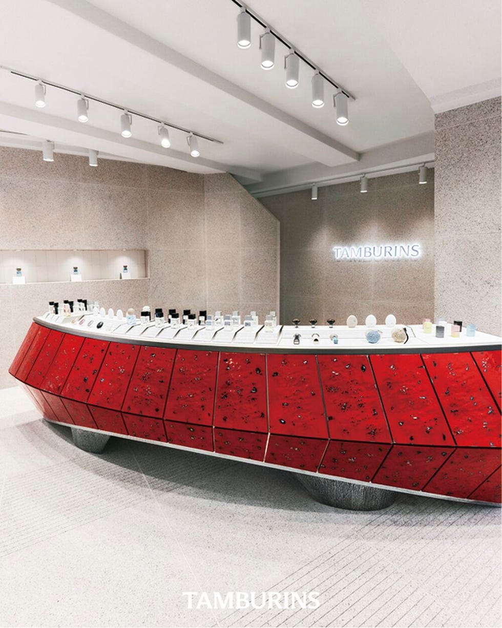 display area for fragrances in a modern retail environment