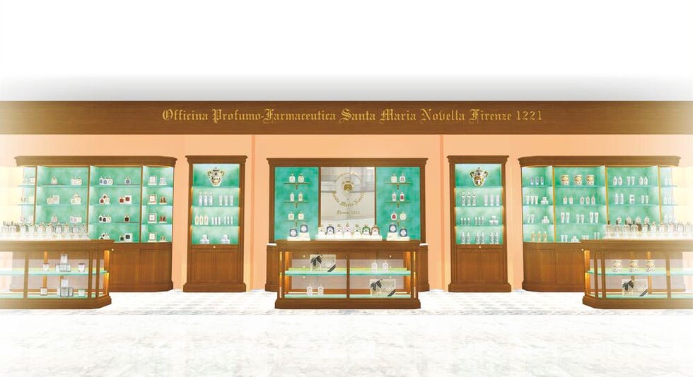 display area of a historical perfume and pharmacy shop