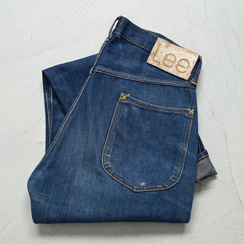WW2 Lee 101B cowboy jeans with hair on hide