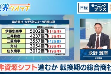 非資源シフト進むか　転換期の総合商社【日経モープラFT】