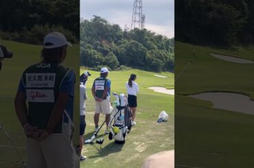 ドライビングレンジに不動さん登場！女子は華やか🎶#日本女子オープンゴルフ選手権🏌️‍♀️