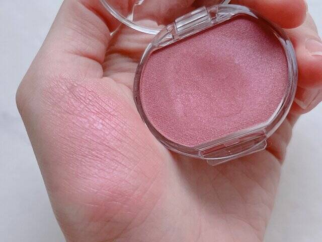 キャンメイク クリームチーク（パールタイプ） P02 ローズペタル　スウォッチ