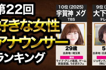 【超最新】好きな女子アナランキングTOP10　【2025年 & 2024年】