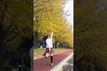 みゆっこ　11歳　キレイなイチョウ並木でNMB48の虹の作り方　踊ってみた‼️#nmb48 #nmb #虹の作り方