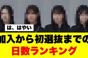 【ランキング】加入から初選抜までの日数は？