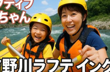 30.09.2025＜中野美奈子＞子供と一緒に吉野川ラフティング🚣‍♀️🌊　「アクティブ母ちゃん」の声✨👩‍👧💪