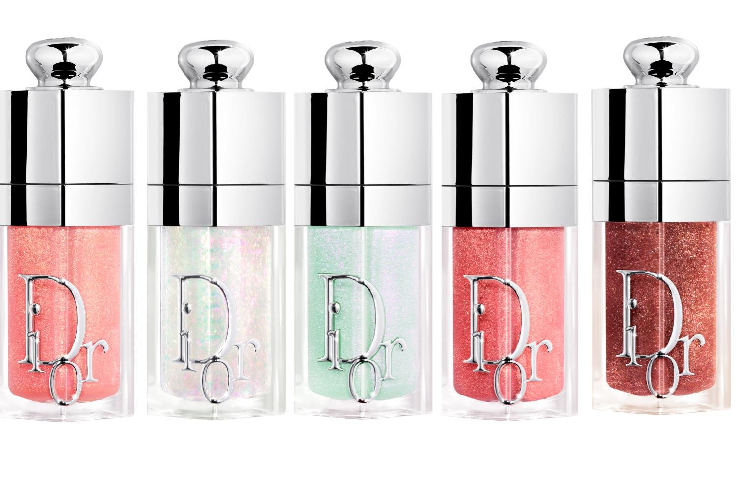 左から) ディオール アディクト リップ グロウ オイル 077、085、086、087、088 各4,950円 ※088のみ限定色。