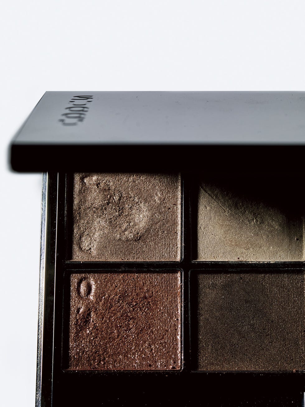 eyeshadow palette with a variety of brown shades