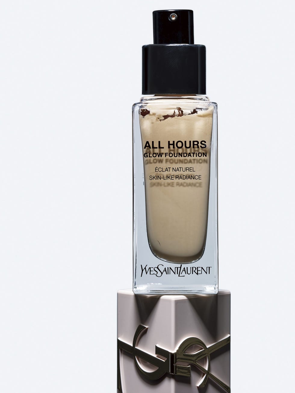 foundation bottle displaying branding and product details